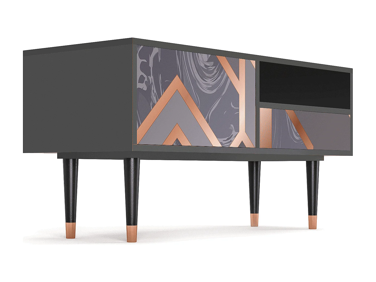 Mueble de TV - 115х59х48 cm - T3 - Taupe Anatomy, Antracita