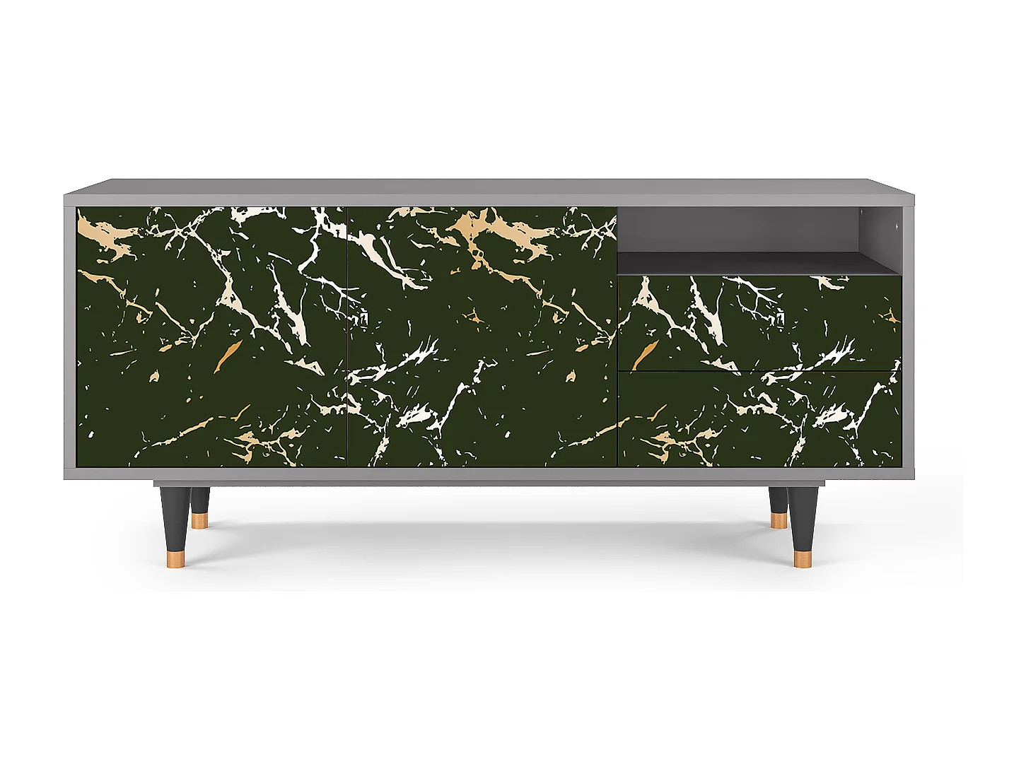 Meuble TV - 125х56х41 cm - T7 - Amazon Forest, Gris