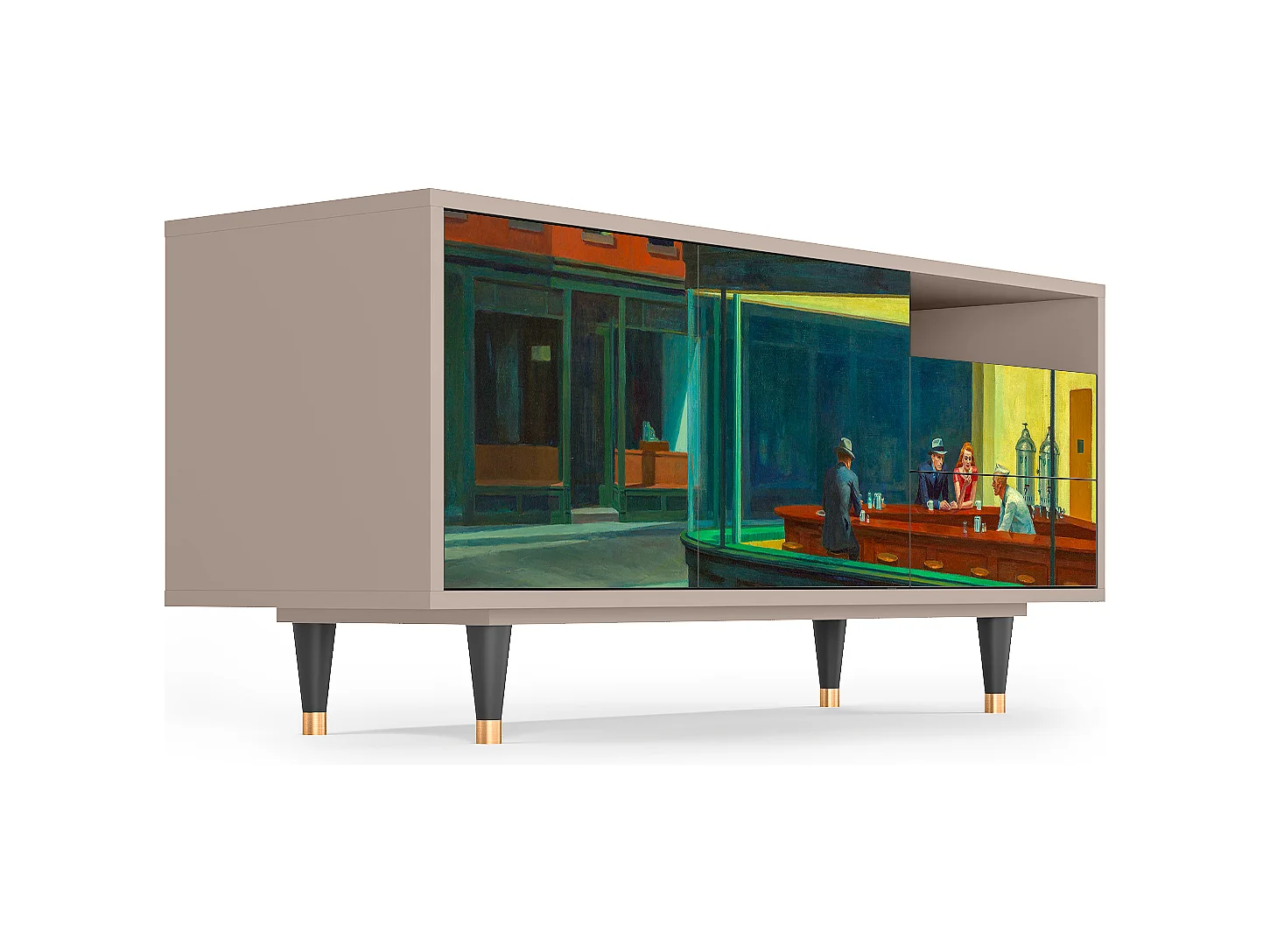 TV-Möbel - 125х56х41 cm - T7 - Nighthawks by Hopper, Latte