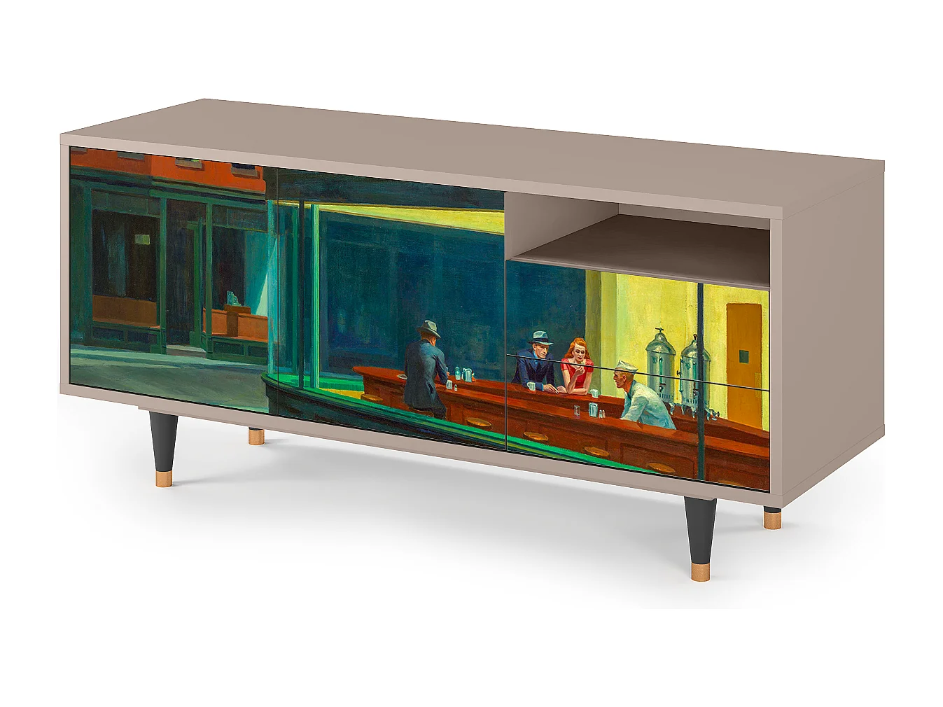 TV-Möbel - 125х56х41 cm - T7 - Nighthawks by Hopper, Latte