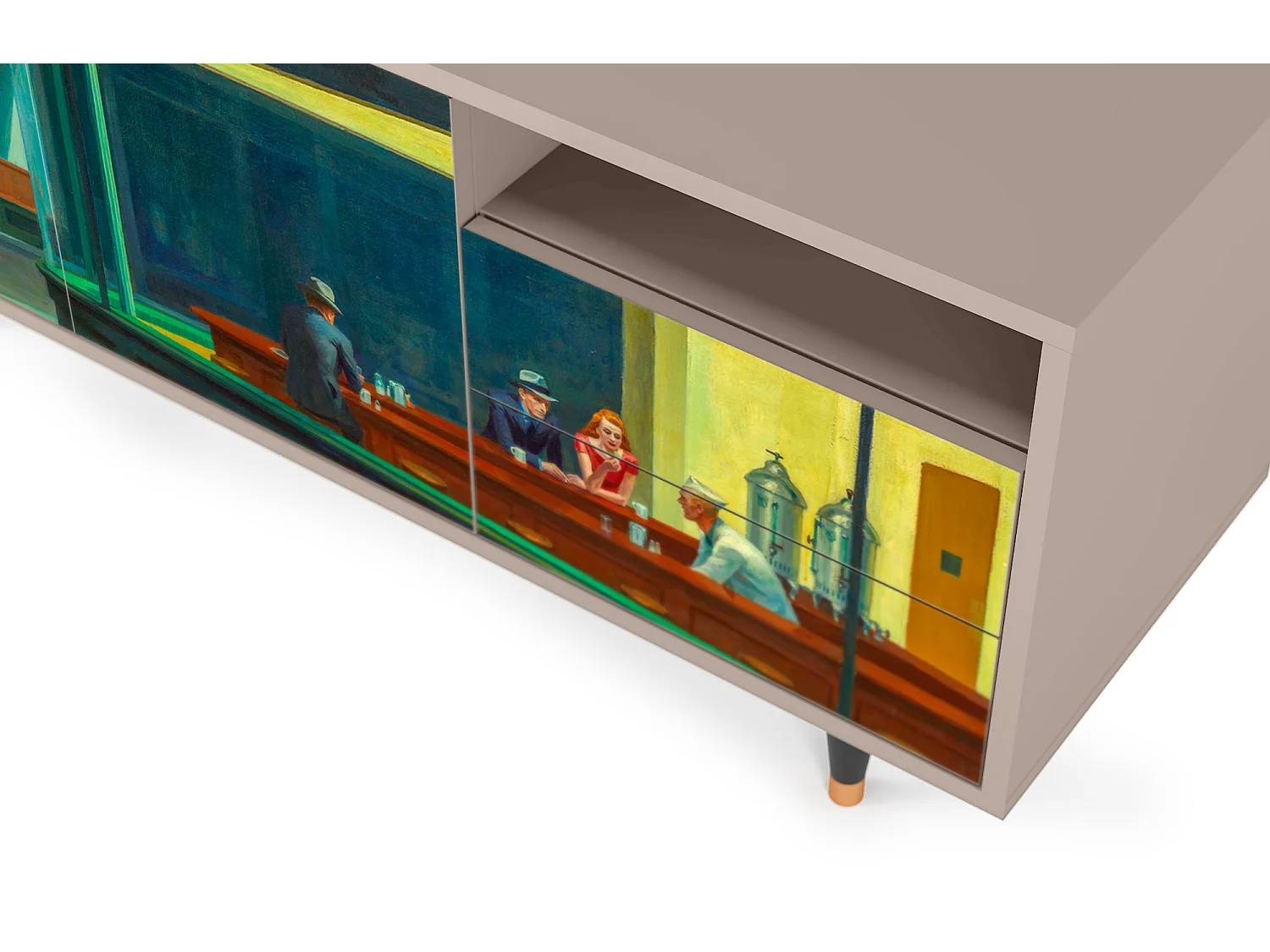 TV-Möbel - 125х56х41 cm - T7 - Nighthawks by Hopper, Latte