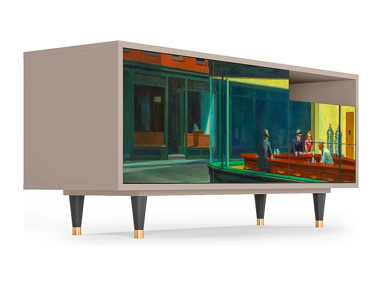 Mueble de TV - 125х56х41 cm - T7 - Nighthawks by Hopper, Latte