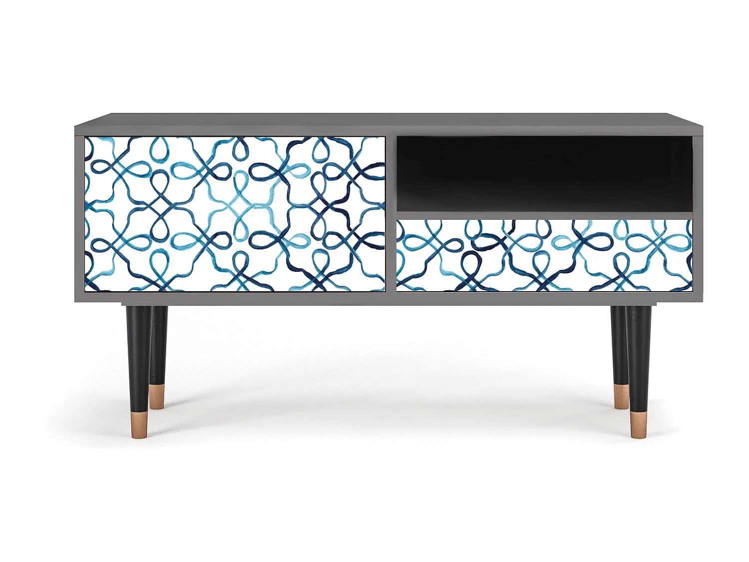 Meuble TV - 115х59х48 cm - T3 - Marine Strings, Gris