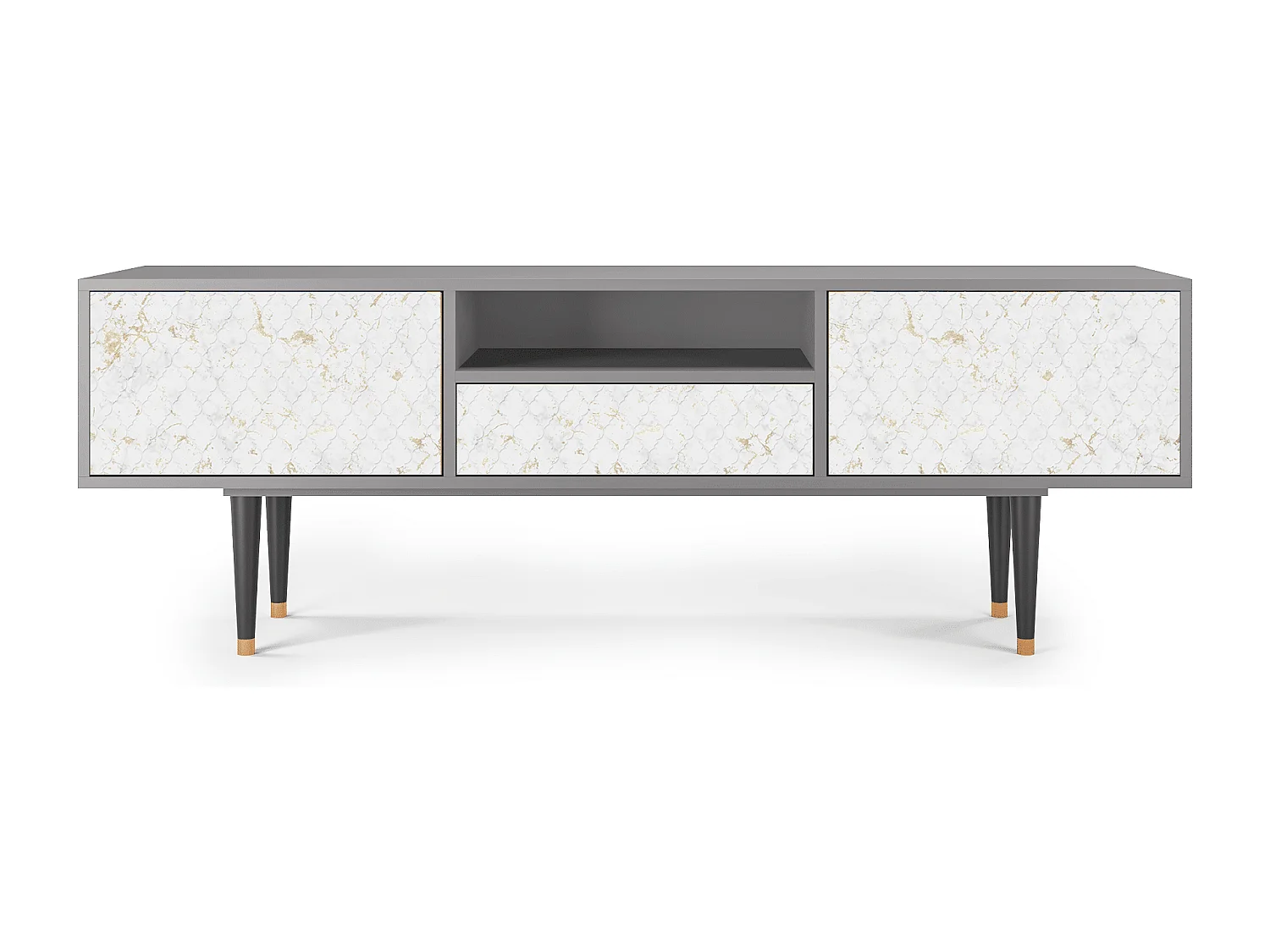 Mueble de TV - 170х59х41 cm - T6 - Sweet Cotton, Cinza