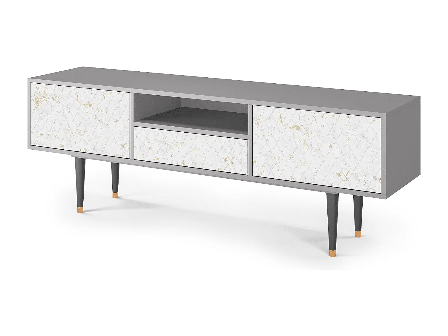 Mueble de TV - 170х59х41 cm - T6 - Sweet Cotton, Cinza