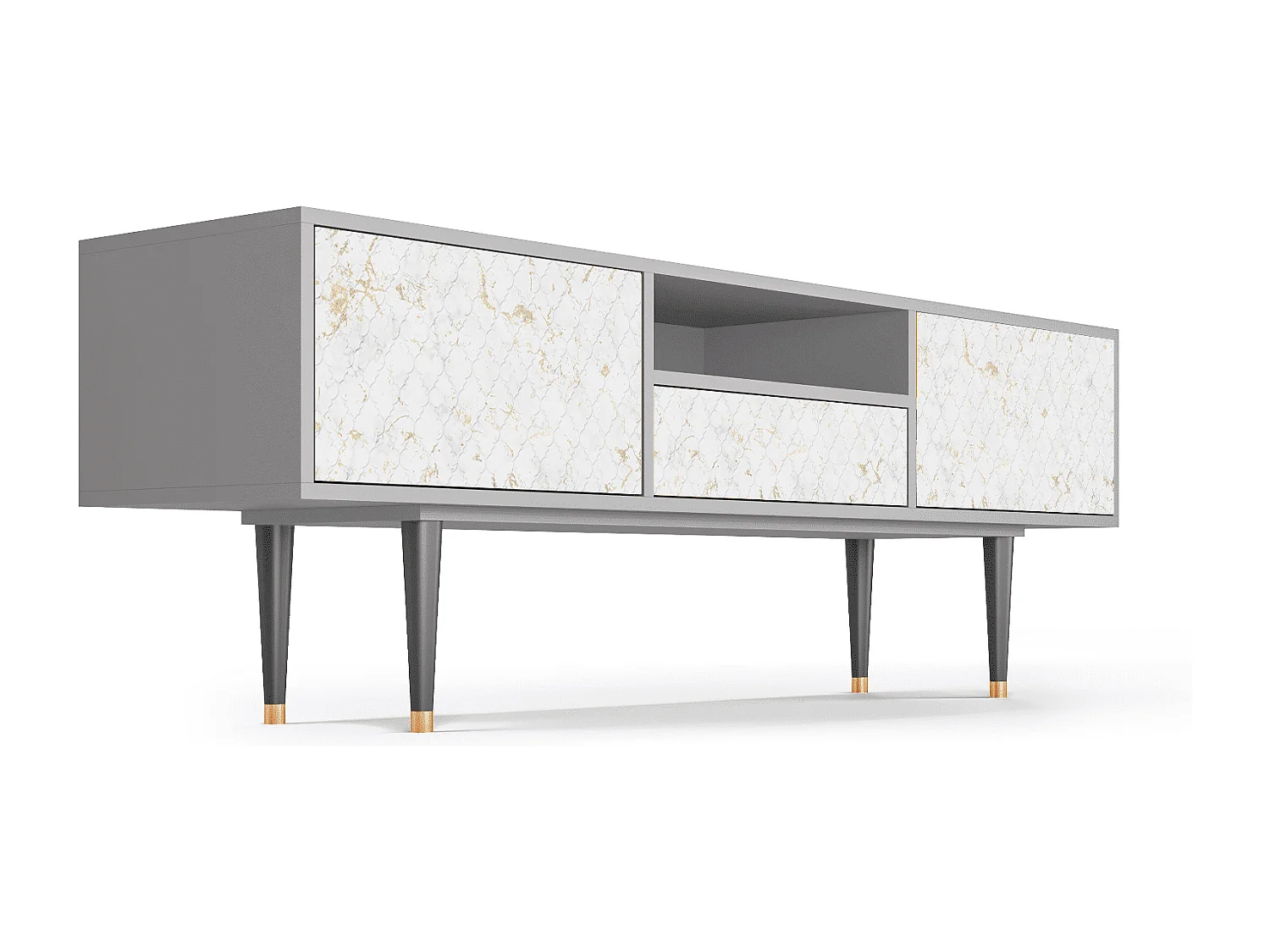 Mueble de TV - 170х59х41 cm - T6 - Sweet Cotton, Cinza