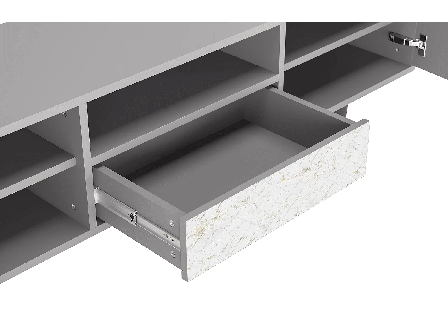 Mueble de TV - 170х59х41 cm - T6 - Sweet Cotton, Cinza