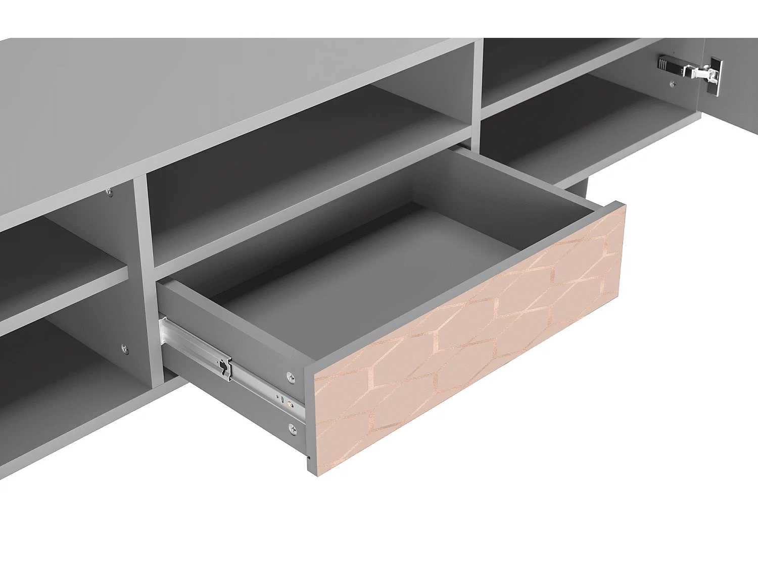 Mueble de TV - 170х59х41 cm - T6 - Rose Honeycomb, Cinza