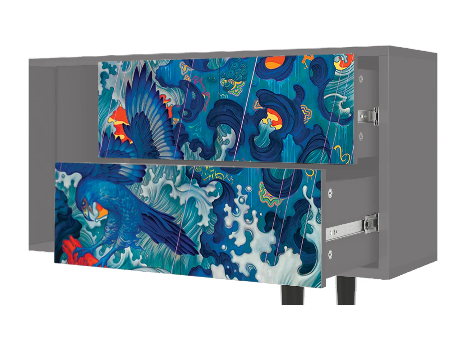 TV-meubel - 170х69х48 cm - T1 - The Girl - James Jean, Grijs