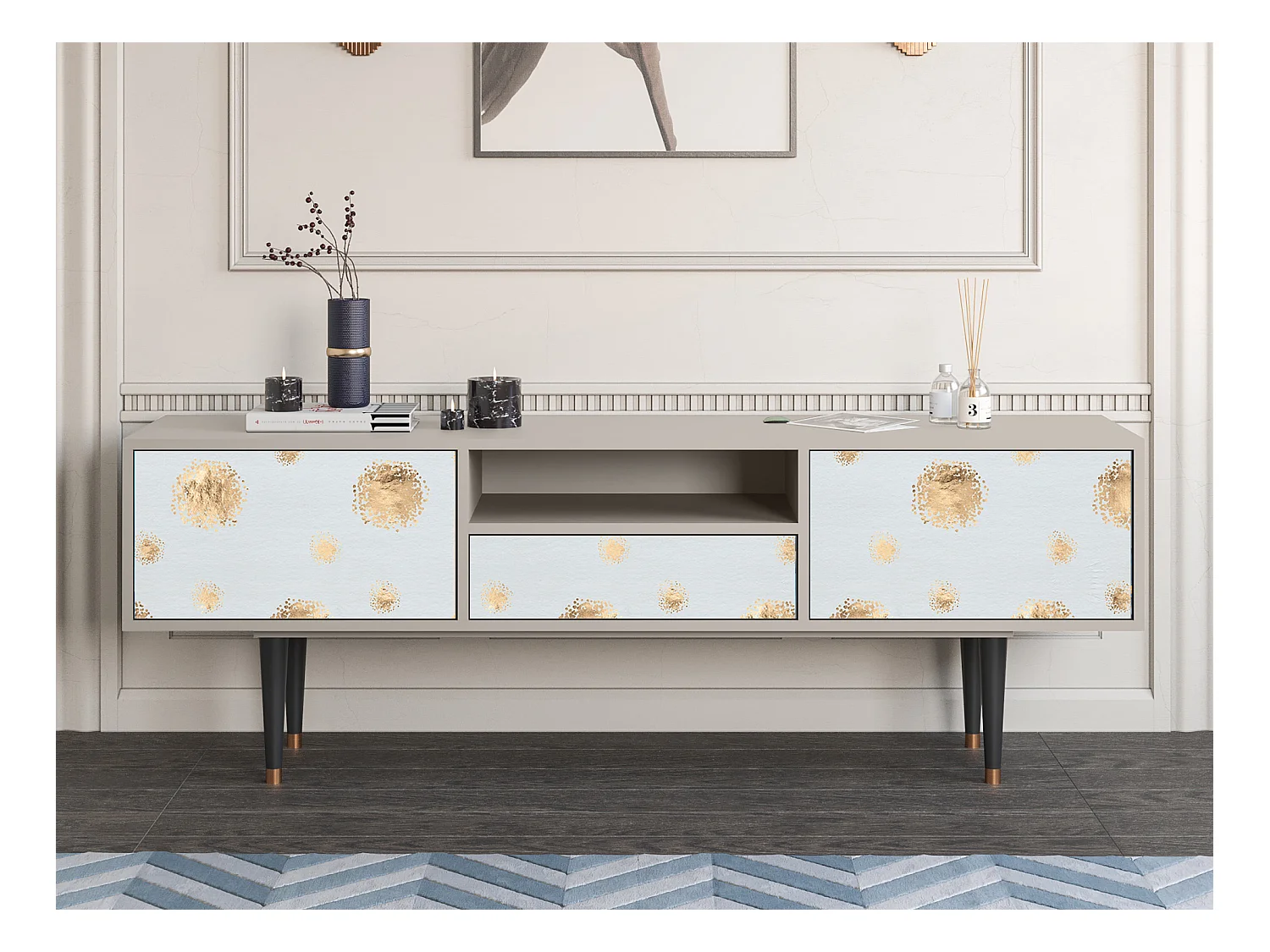 Meuble TV - 170х59х41 cm - T6 - Sky Latte, Sable