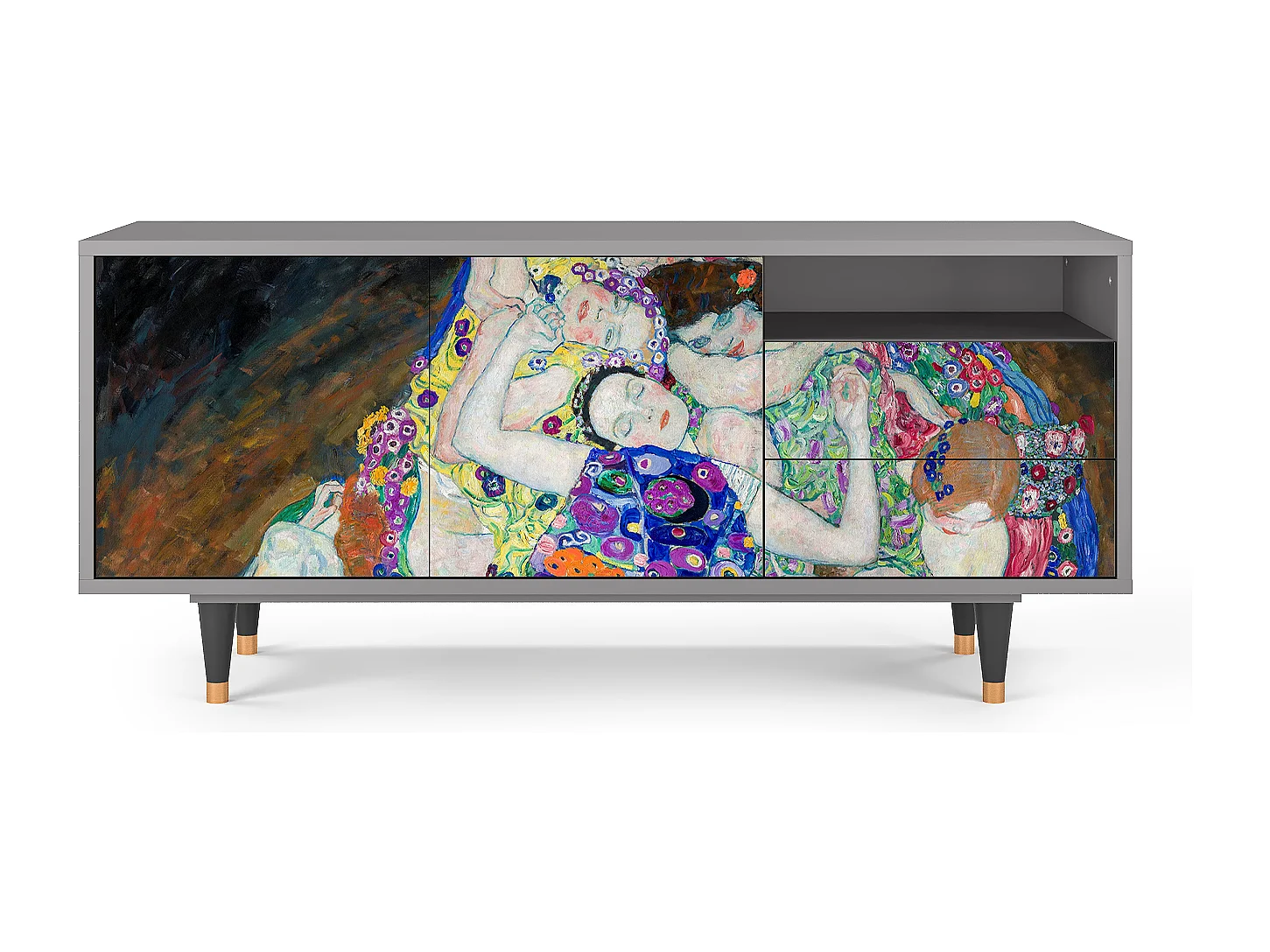 Meuble TV - 125х56х41 cm - T7 - The Maiden by Klimt, Gris