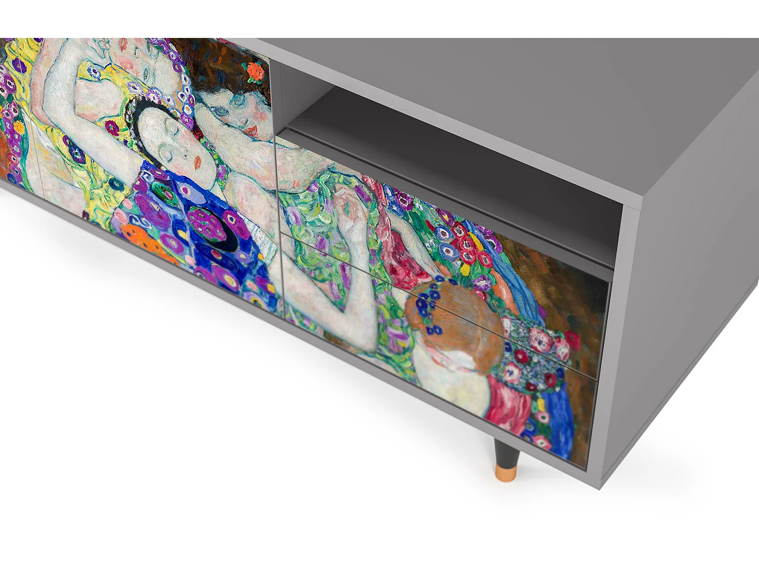 Meuble TV - 125х56х41 cm - T7 - The Maiden by Klimt, Gris