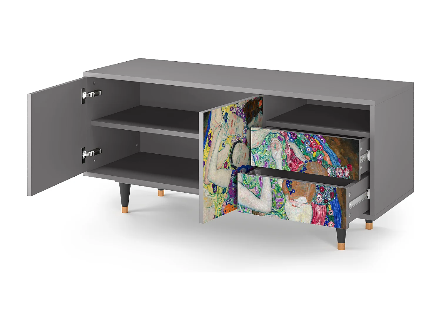 Meuble TV - 125х56х41 cm - T7 - The Maiden by Klimt, Gris