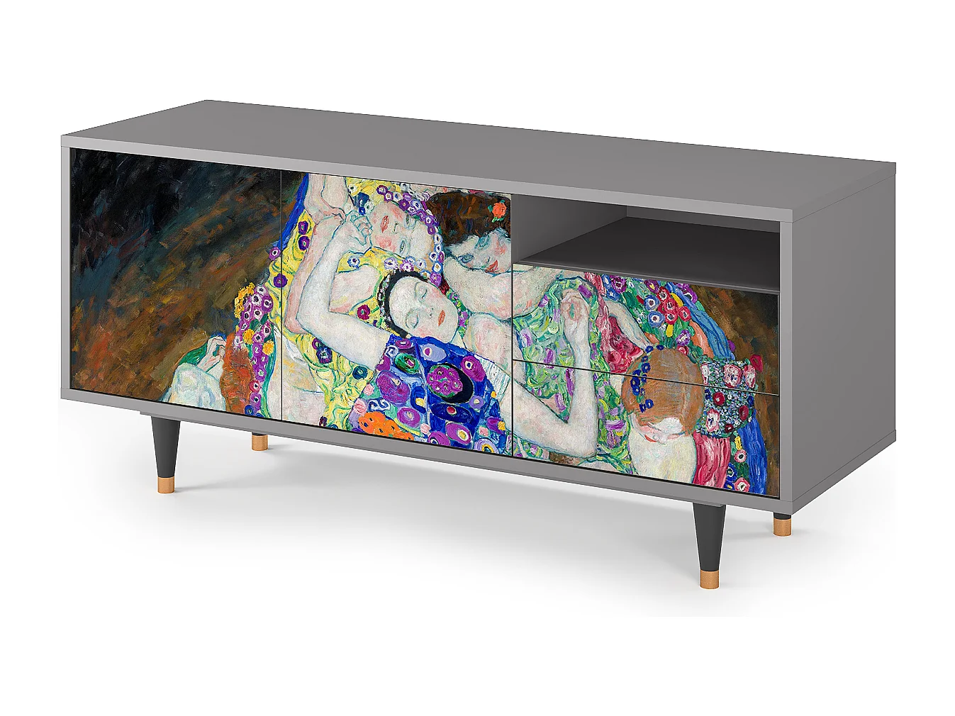 Meuble TV - 125х56х41 cm - T7 - The Maiden by Klimt, Gris