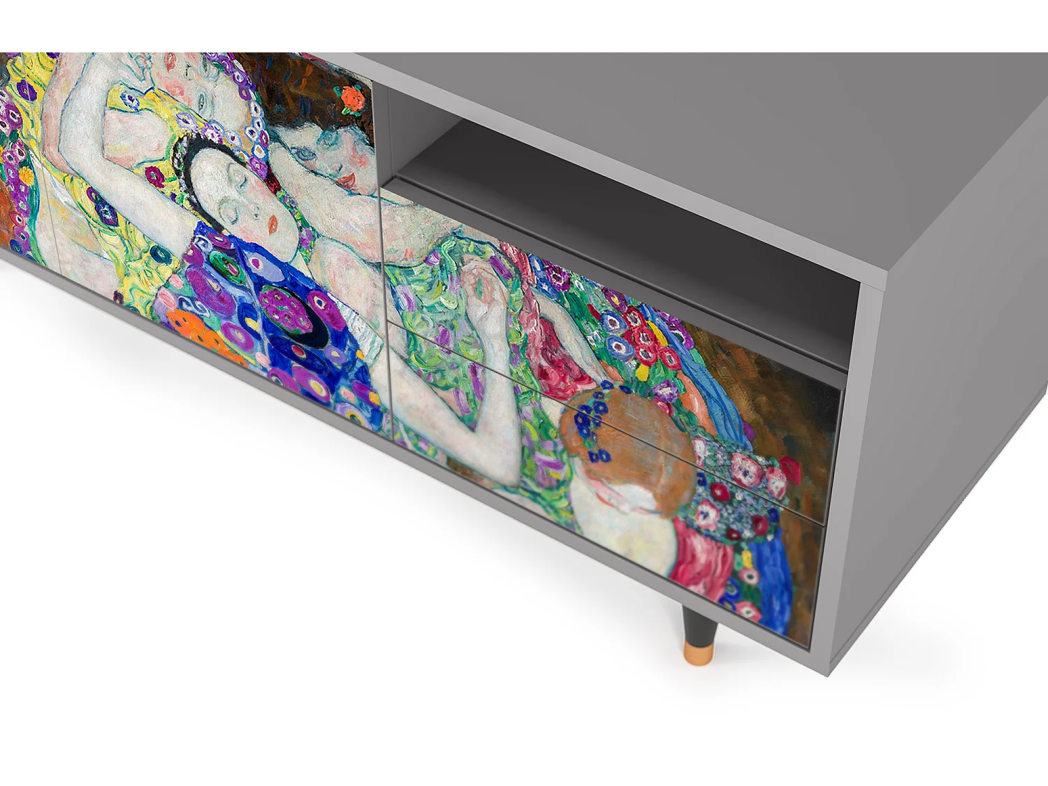 Meuble TV - 125х56х41 cm - T7 - The Maiden by Klimt, Gris