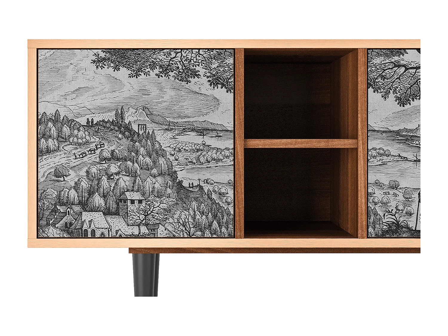 Meuble TV - 150х69х41 cm - T5 - Milites Requiescentes, Noyer