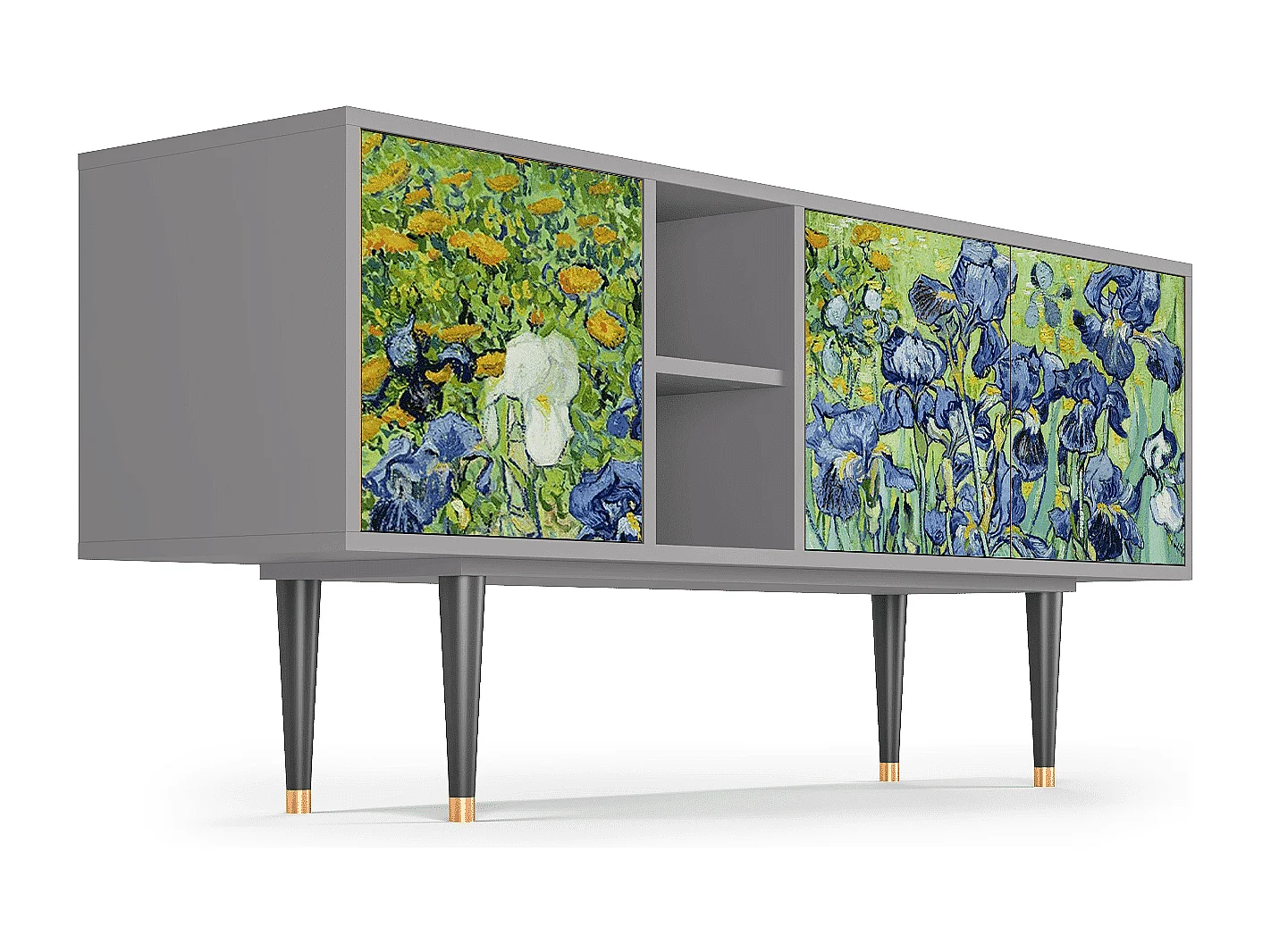 Mobile TV - 150х69х41 cm - T5 - Irises , Grigio