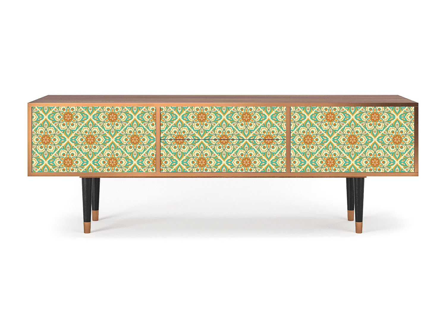 Szafka RTV - 170х59х48 cm - T4 - Hindu Daisy, Orzech