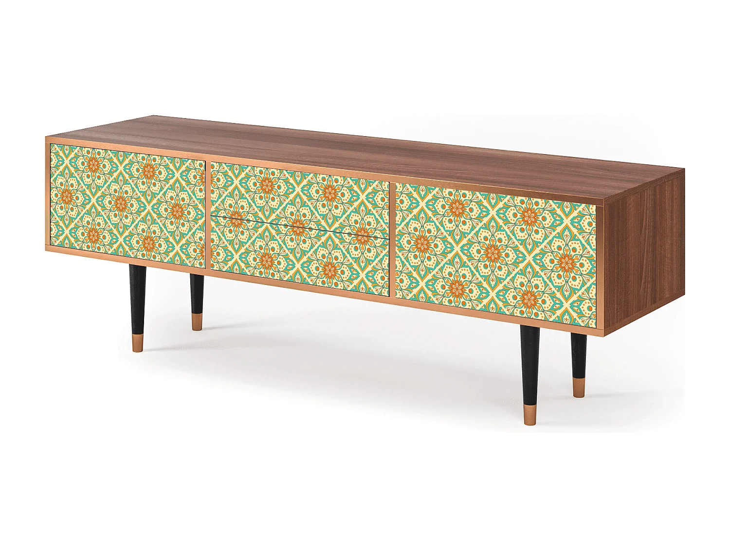 Szafka RTV - 170х59х48 cm - T4 - Hindu Daisy, Orzech