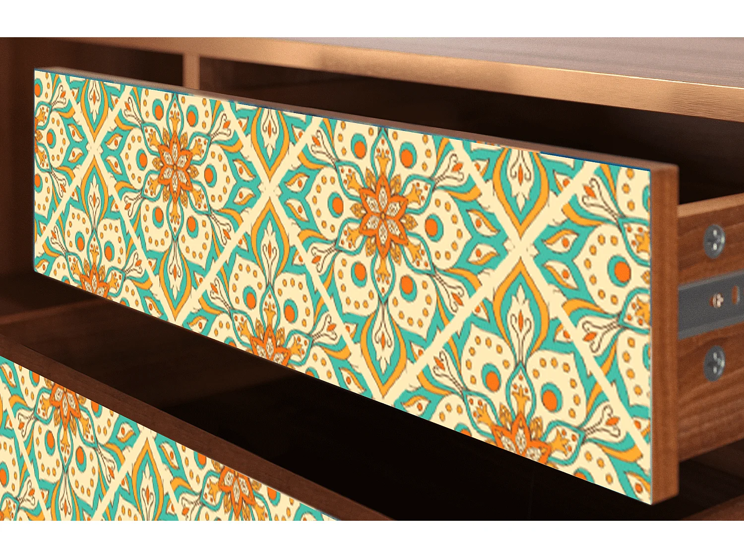 Szafka RTV - 170х59х48 cm - T4 - Hindu Daisy, Orzech