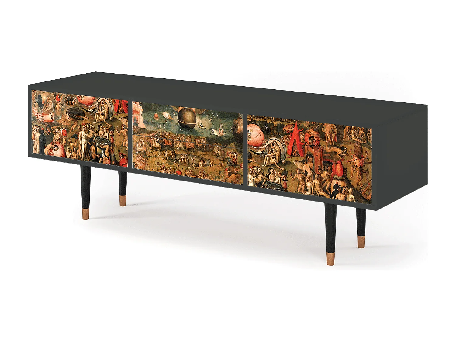 Szafka RTV - 170х59х48 cm - T4 - Garden of Delights , Antracyt