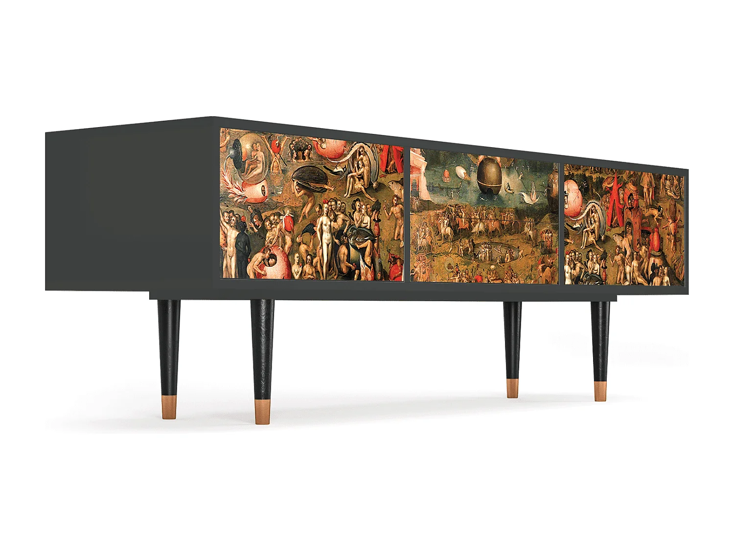 Szafka RTV - 170х59х48 cm - T4 - Garden of Delights , Antracyt