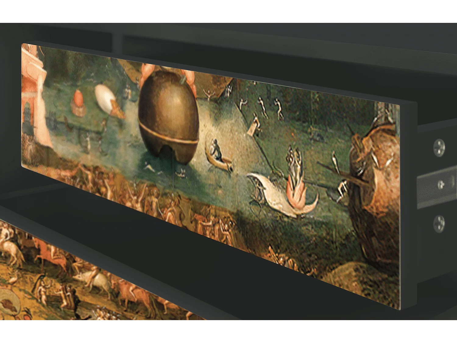 Szafka RTV - 170х59х48 cm - T4 - Garden of Delights , Antracyt