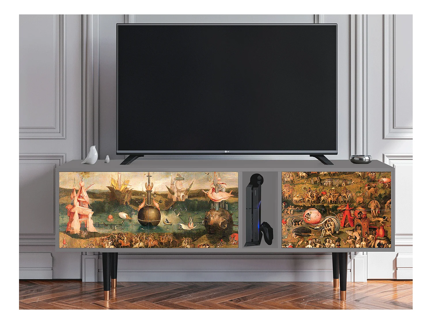 Meuble TV - 170х69х48 cm - T1 - Garden of Delights , Gris