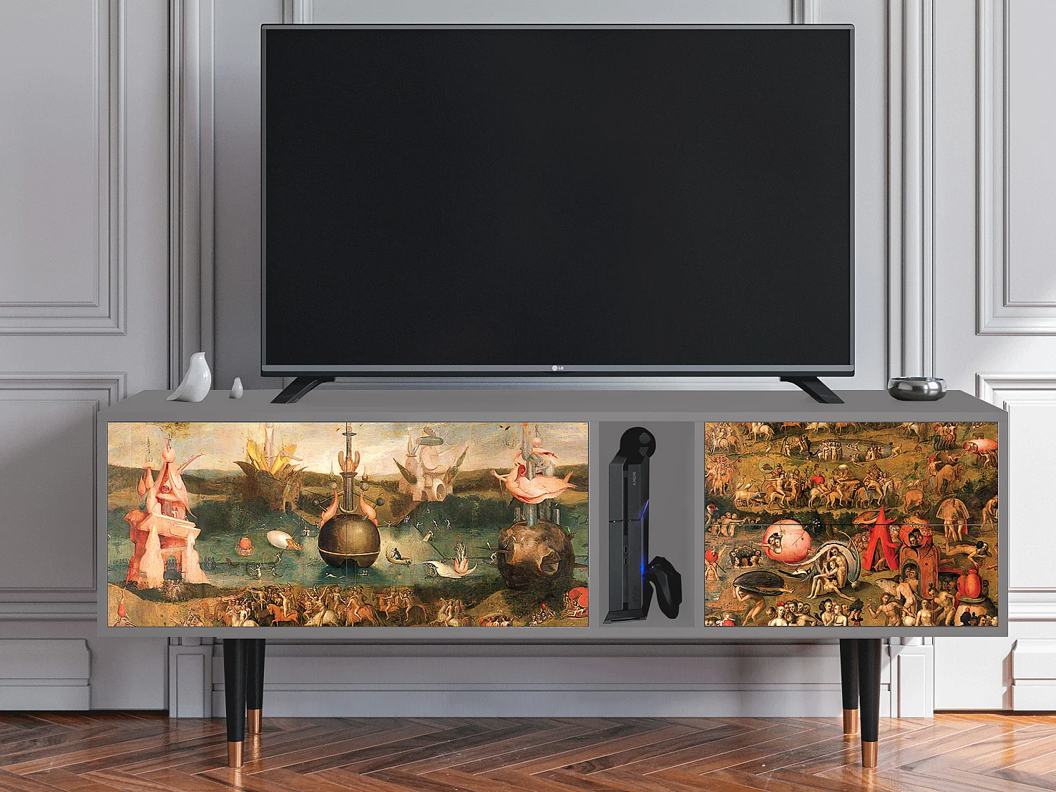 Meuble TV - 170х69х48 cm - T1 - Garden of Delights , Gris