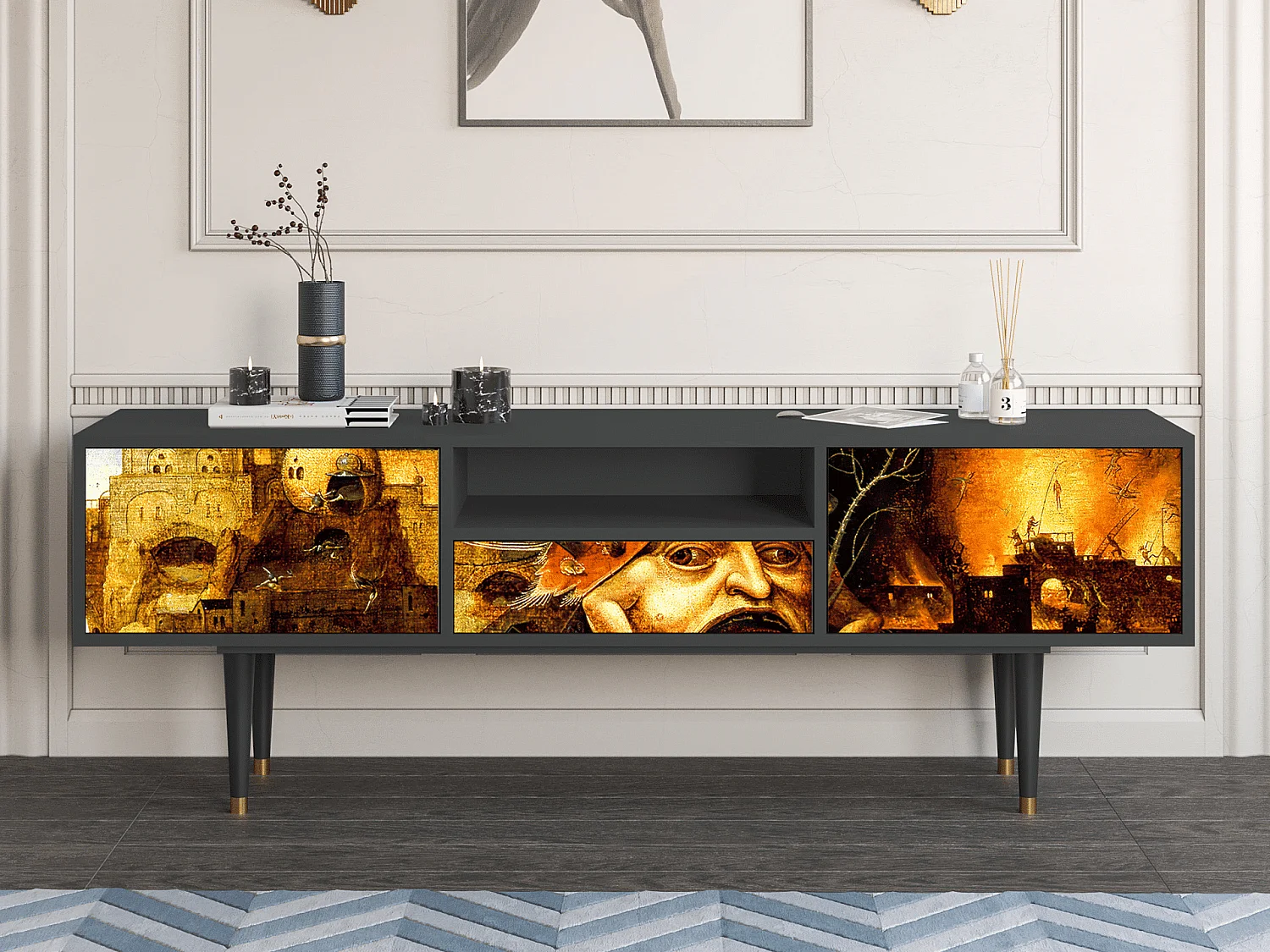 TV-Möbel - 170х59х41 cm - T6 - Christ in Limbo, Anthrazit