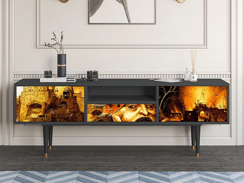 Szafka RTV - 170х59х41 cm - T6 - Christ in Limbo, Antracyt