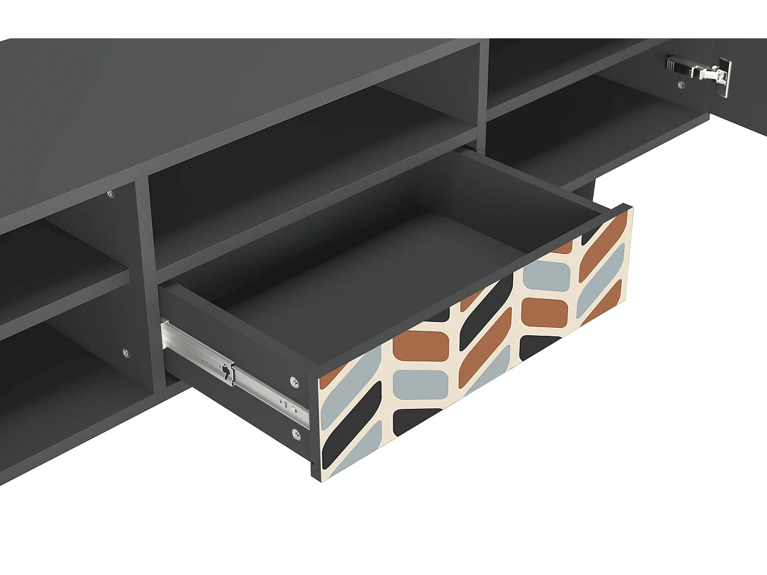 Szafka RTV - 170х59х41 cm - T6 - Beige Laure, Antracyt