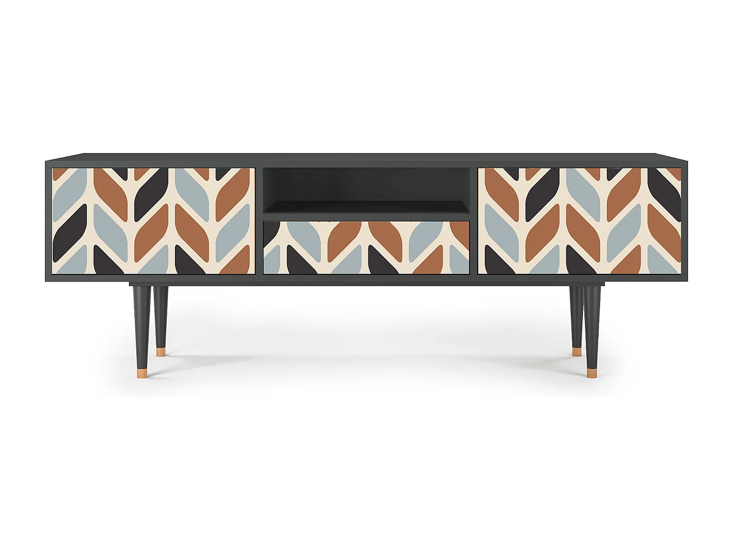 Mueble de TV - 170х59х41 cm - T6 - Beige Laure, Antracita