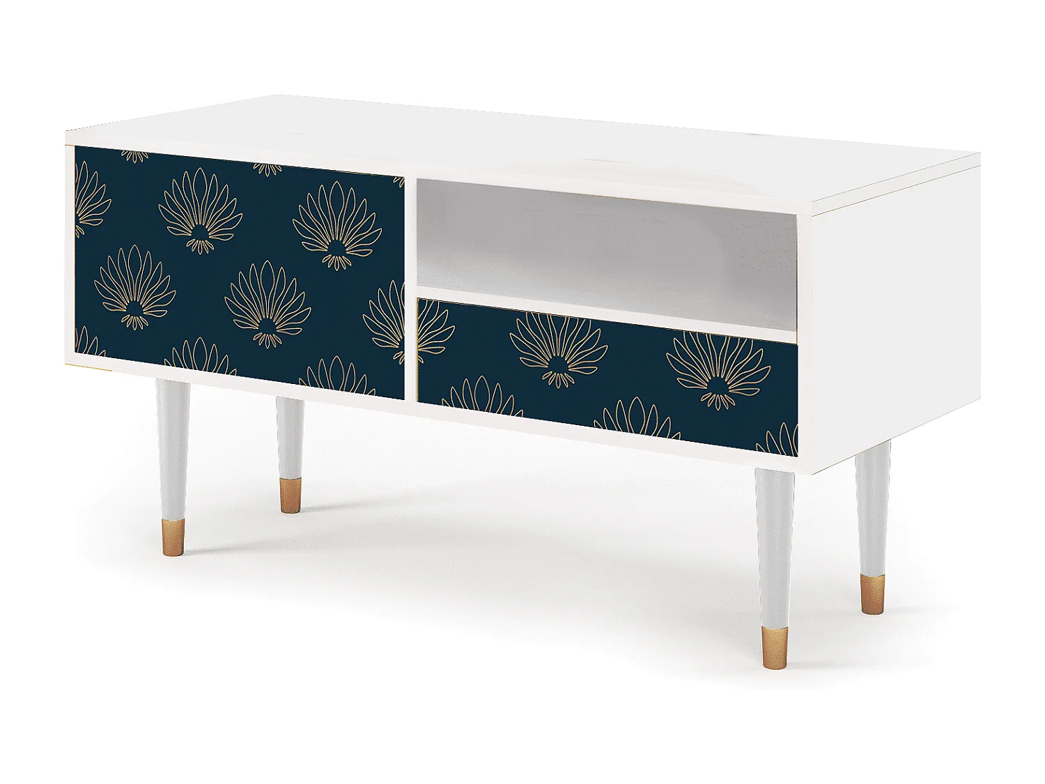 TV-meubel - 115х59х48 cm - T3 - Blue Lotus, Wit