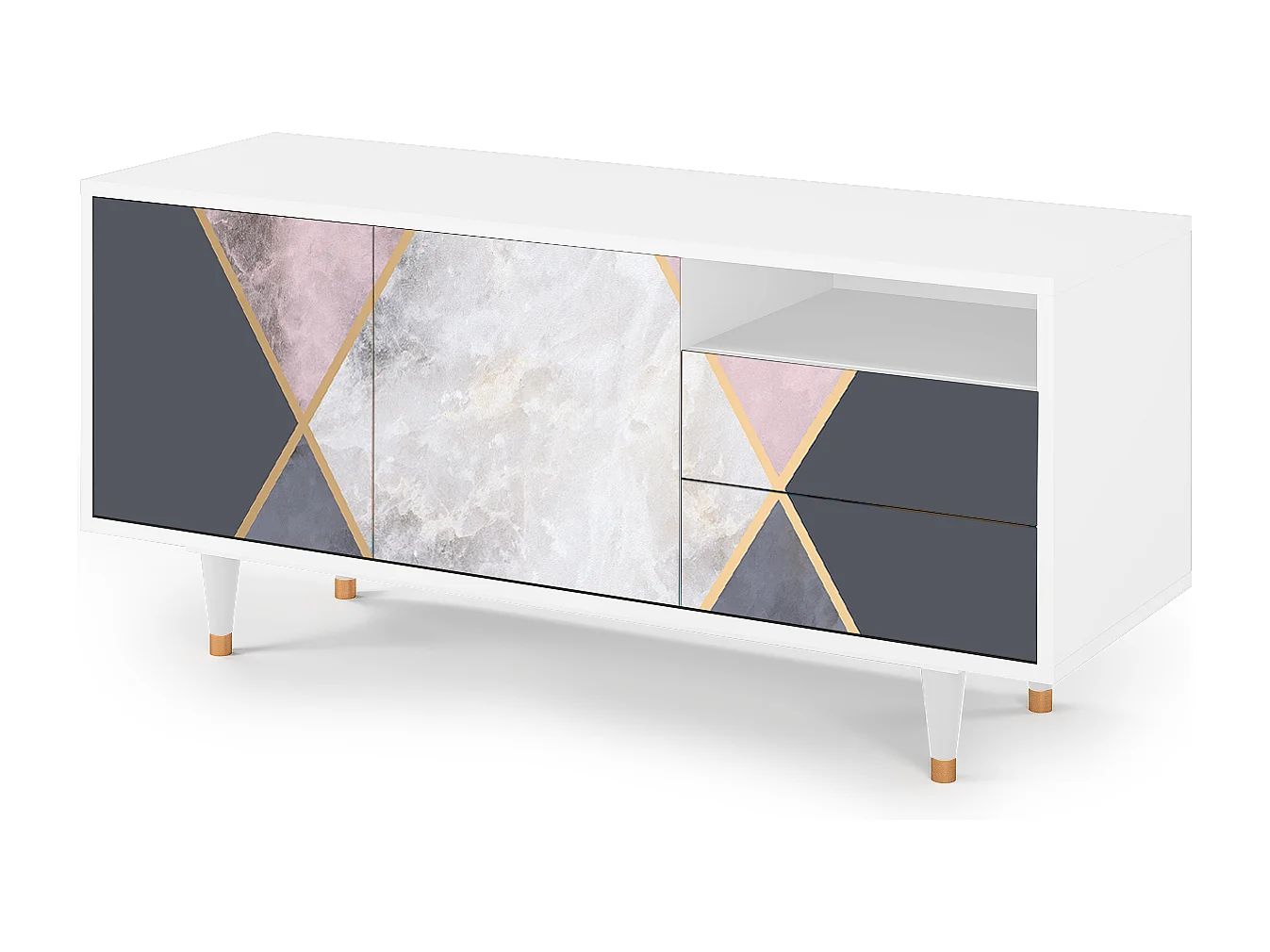 Meuble TV - 125х56х41 cm - T7 - Ideal Harmony, Blanc