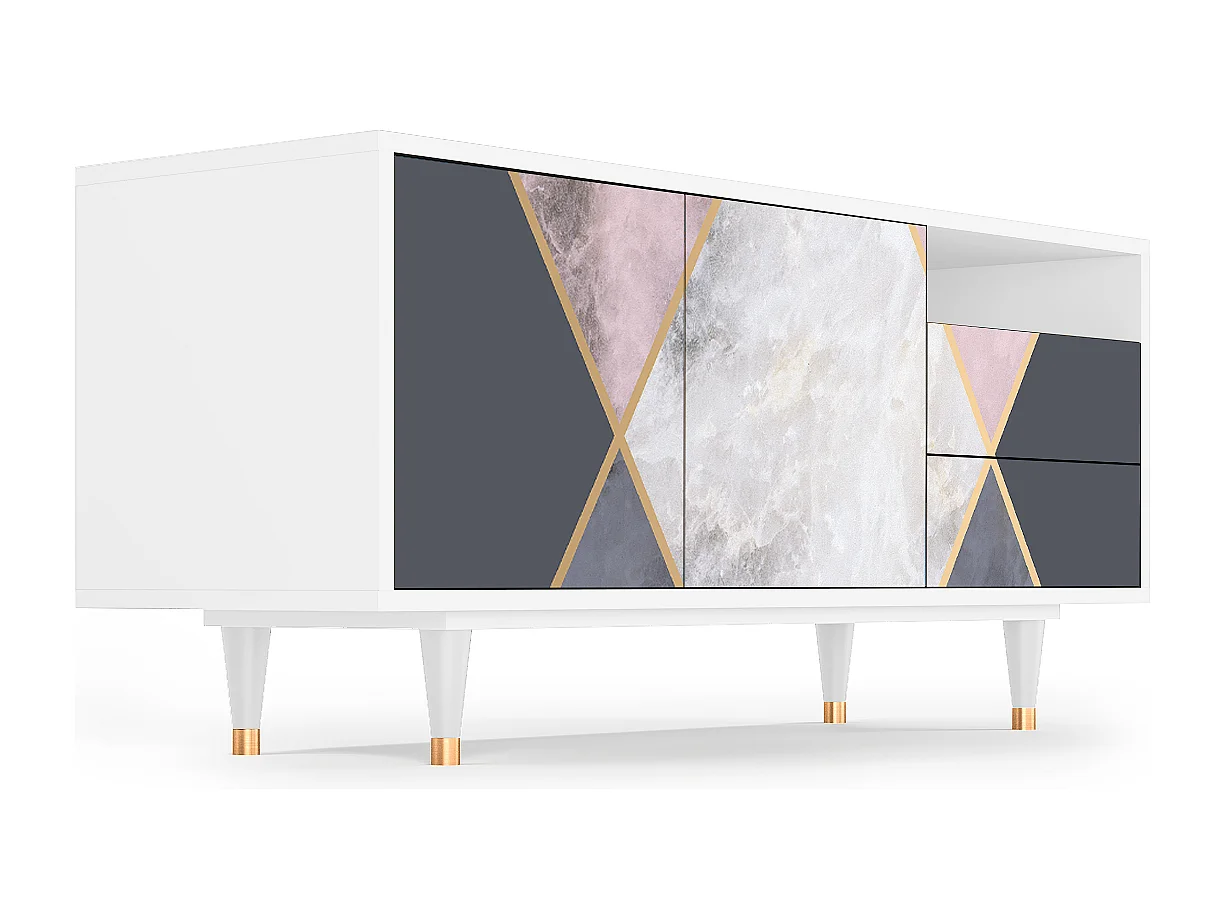 Meuble TV - 125х56х41 cm - T7 - Ideal Harmony, Blanc