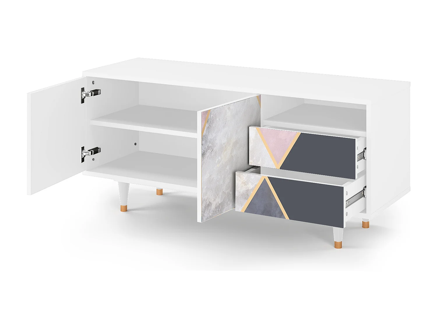 Meuble TV - 125х56х41 cm - T7 - Ideal Harmony, Blanc