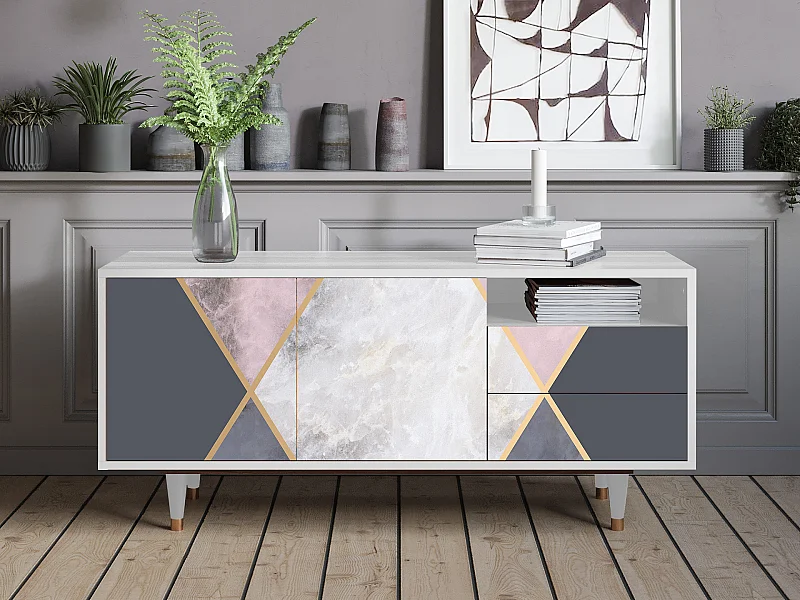 Meuble TV - 125х56х41 cm - T7 - Ideal Harmony, Blanc