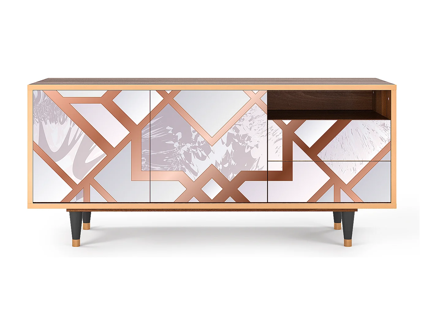 Mueble de TV - 125х56х41 cm - T7 - Pastel Fairytale, Nogal