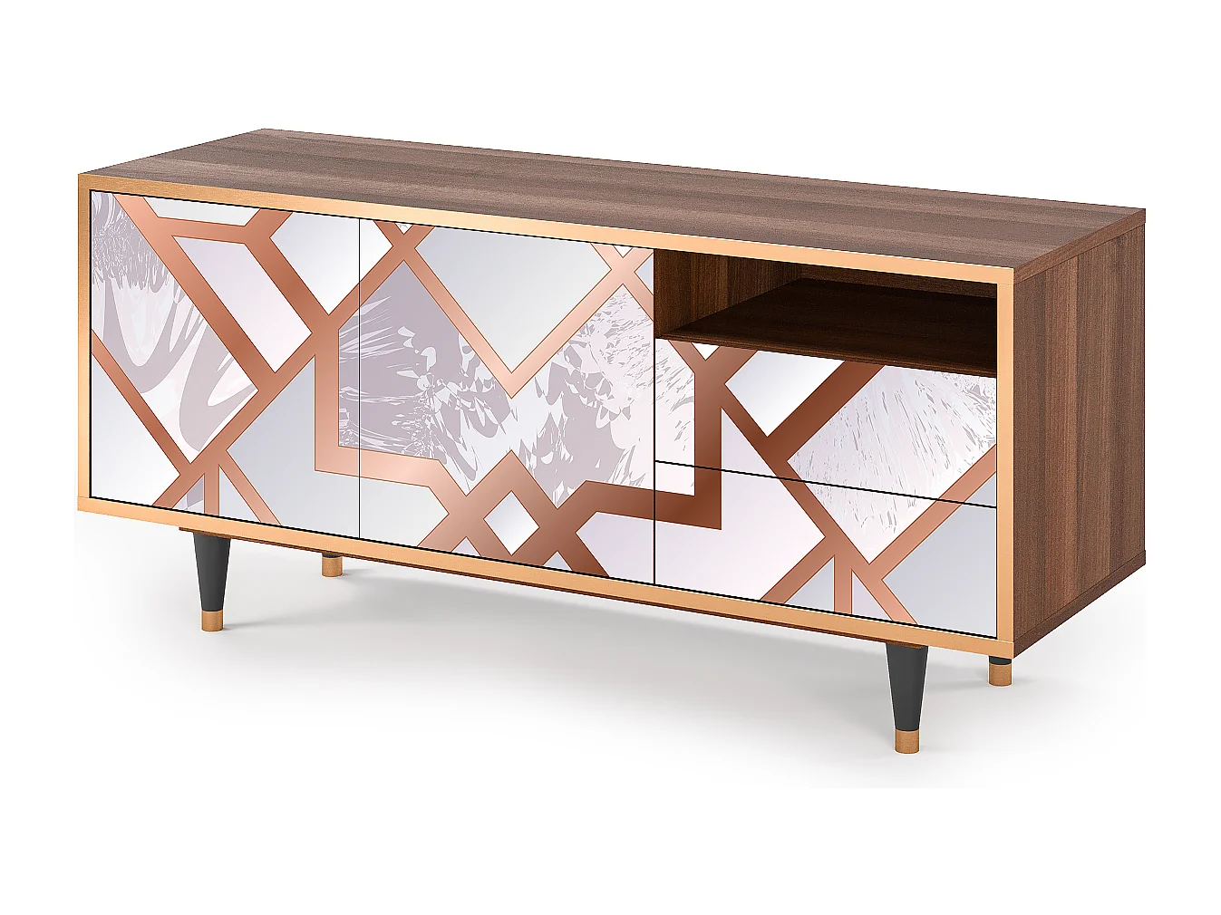 Mueble de TV - 125х56х41 cm - T7 - Pastel Fairytale, Nogal