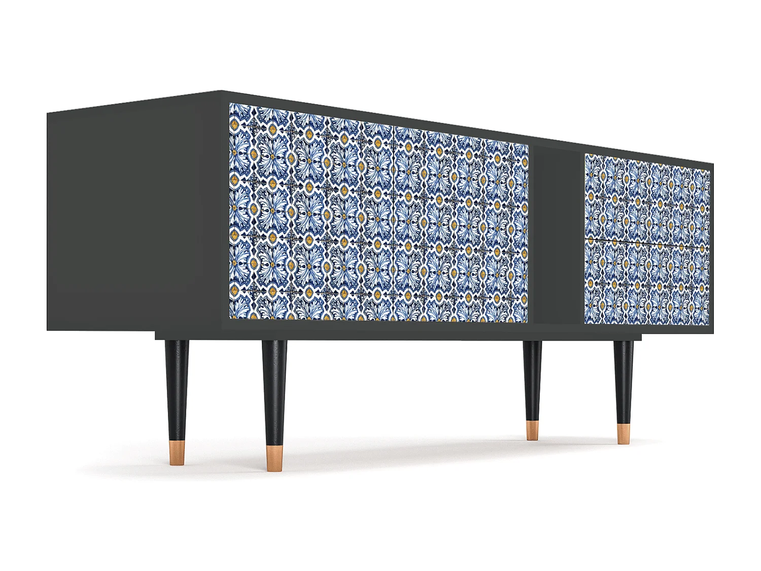 Meuble TV - 170х69х48 cm - T1 - Lovely Cornflowers, Anthracite