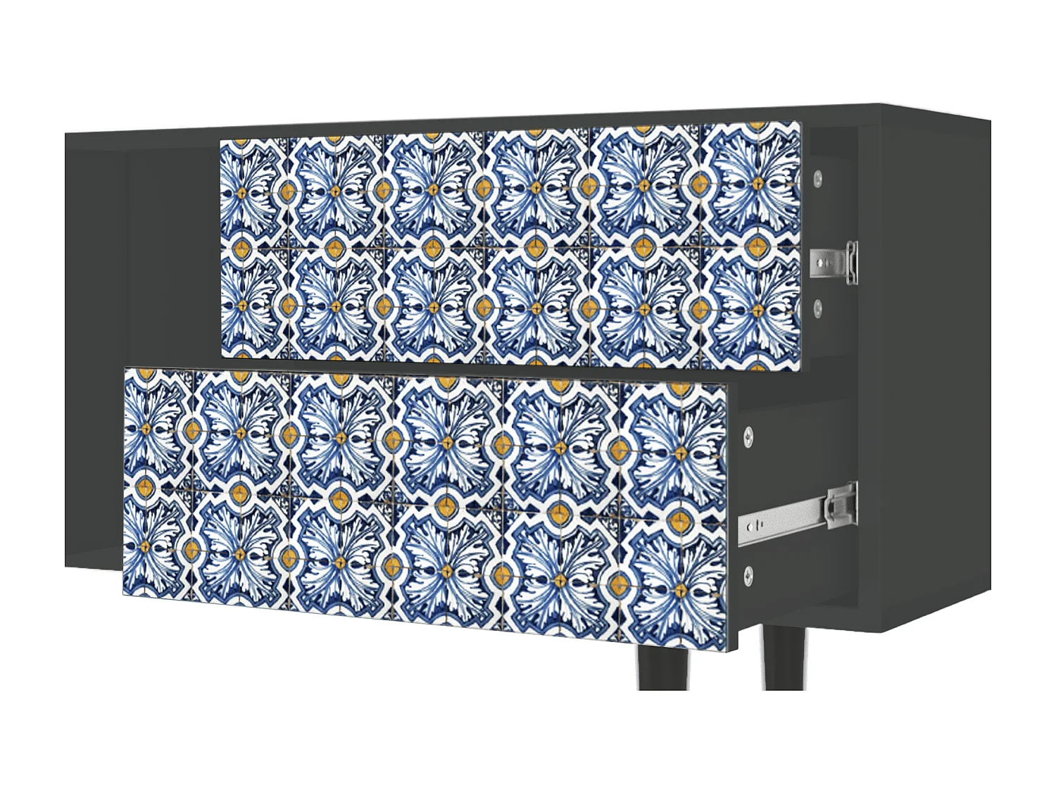 Meuble TV - 170х69х48 cm - T1 - Lovely Cornflowers, Anthracite