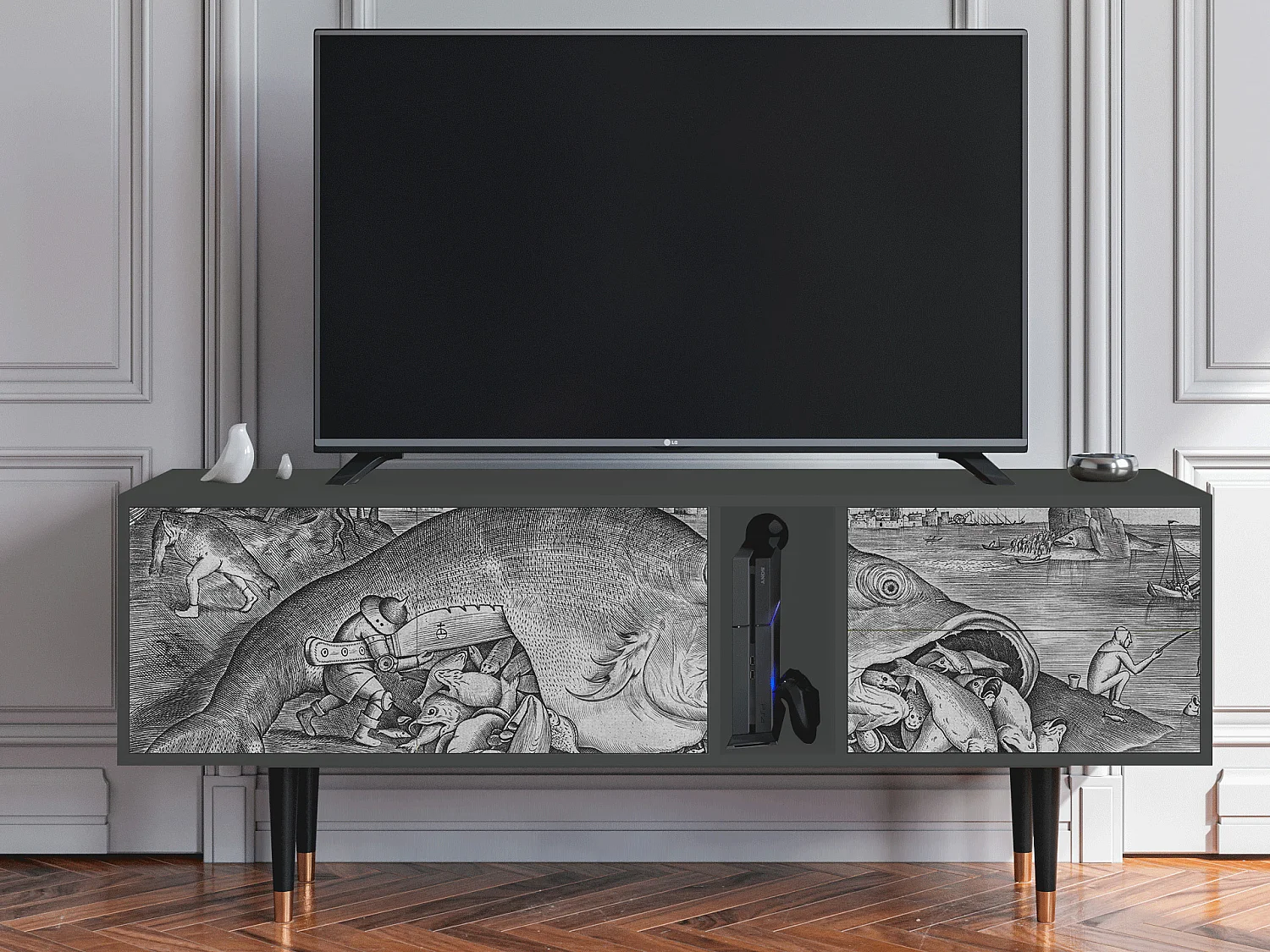 Mueble de TV - 170х69х48 cm - T1 - Big Fish Eat Little, Antracite