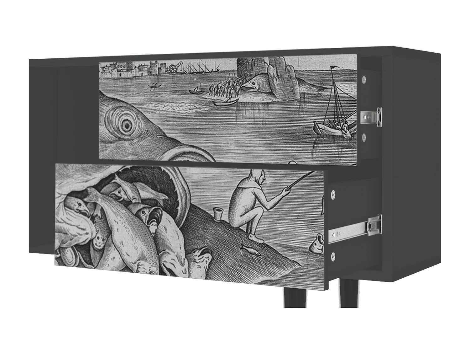 Mueble de TV - 170х69х48 cm - T1 - Big Fish Eat Little, Antracite