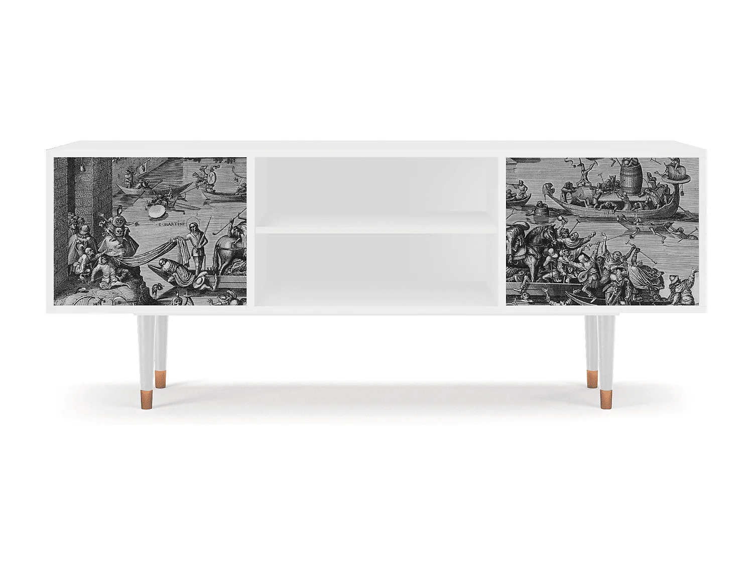 Mueble de TV - 170х69х48 cm - T2 - Saint Martin, Branco