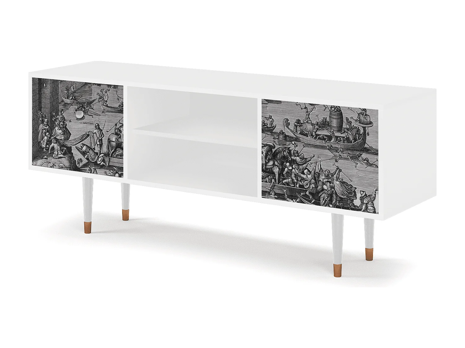 Mueble de TV - 170х69х48 cm - T2 - Saint Martin, Branco