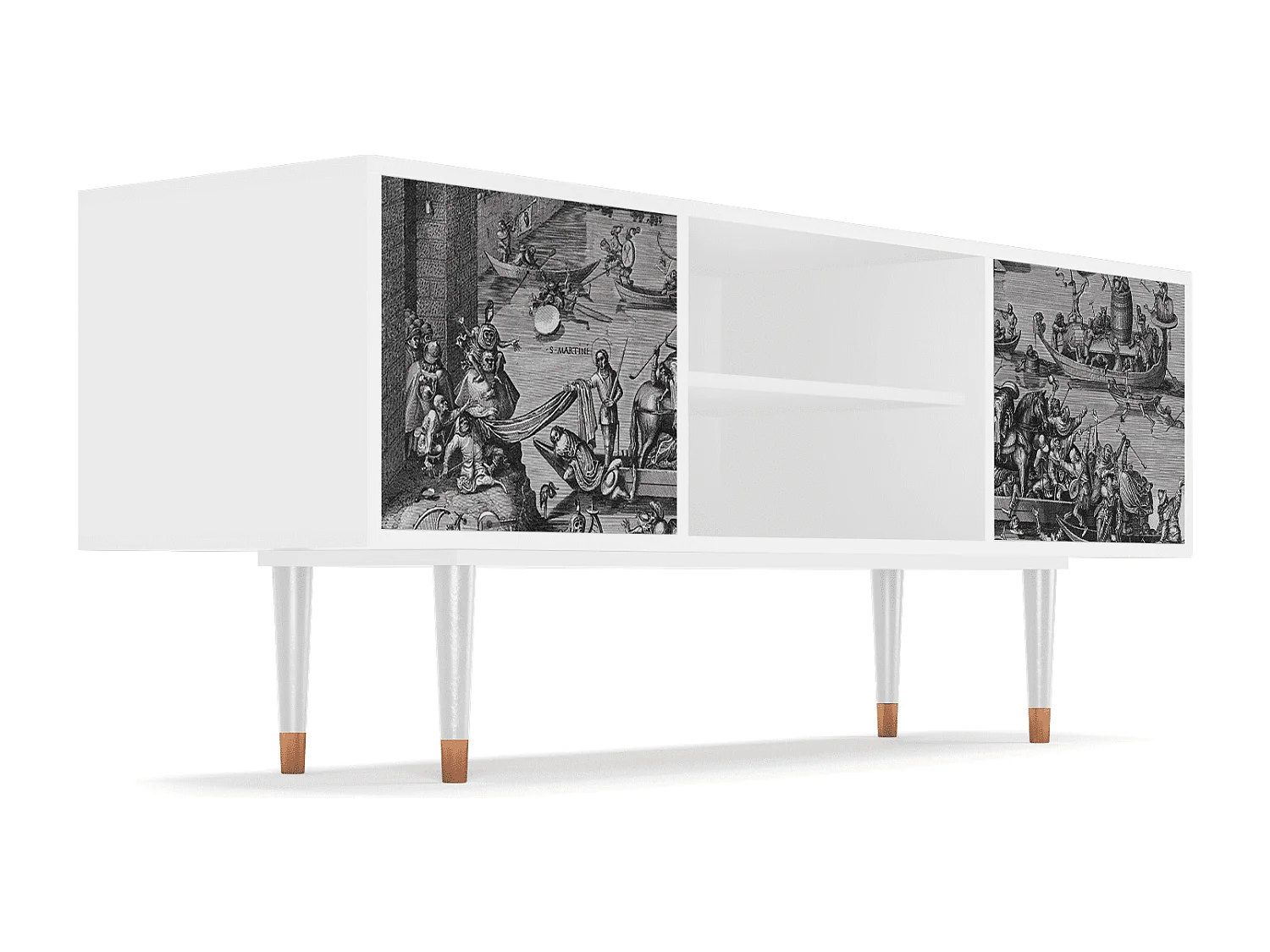 Mueble de TV - 170х69х48 cm - T2 - Saint Martin, Branco