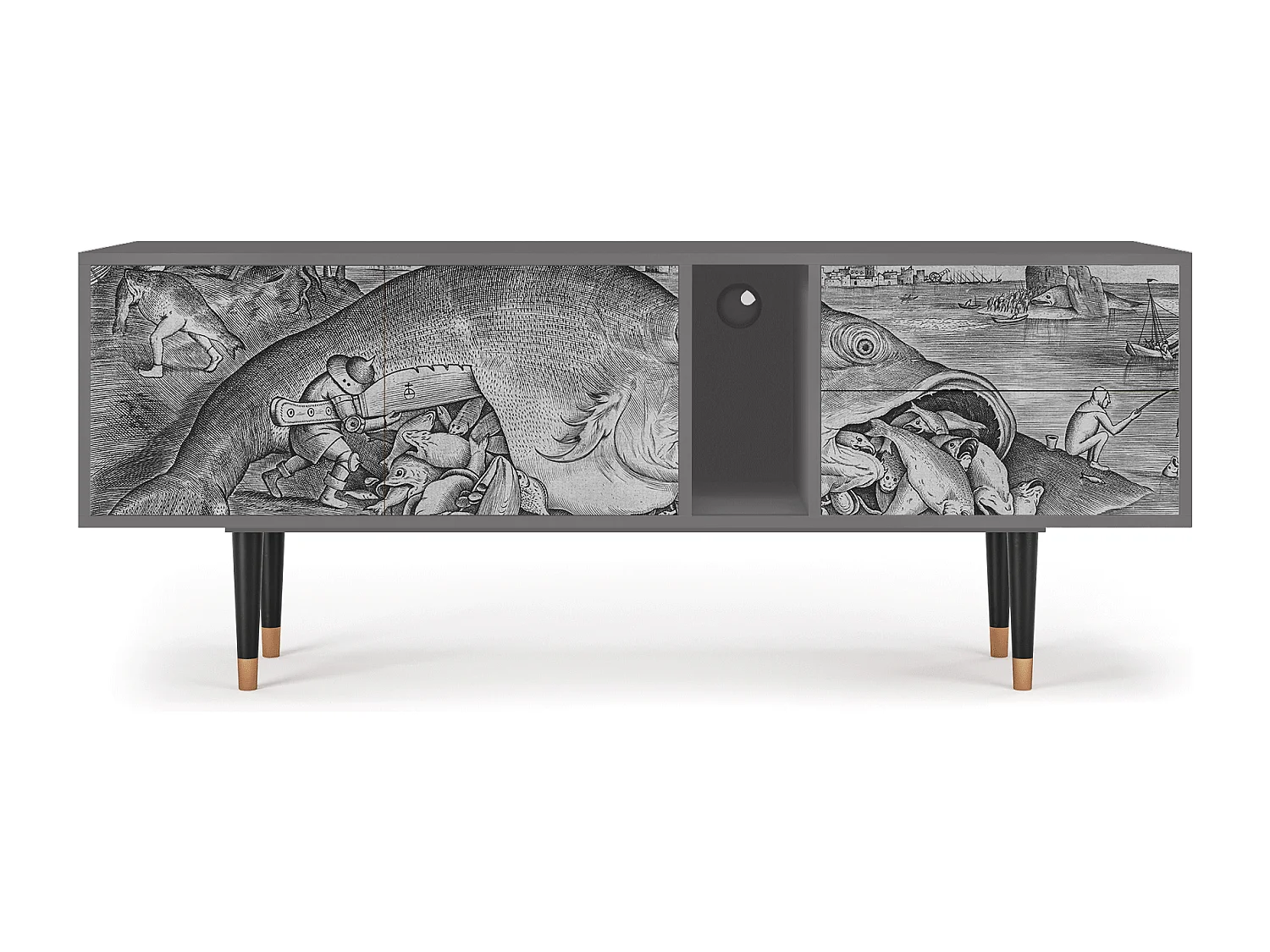 Meuble TV - 170х69х48 cm - T1 - Big Fish Eat Little, Gris