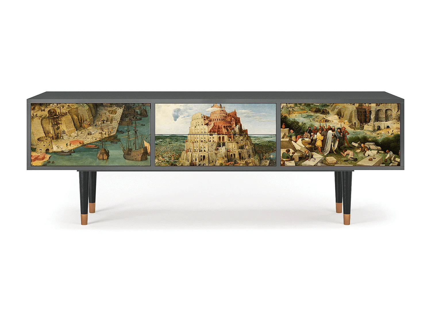 Mueble de TV - 170х59х48 cm - T4 - Elder The Tower, Antracite