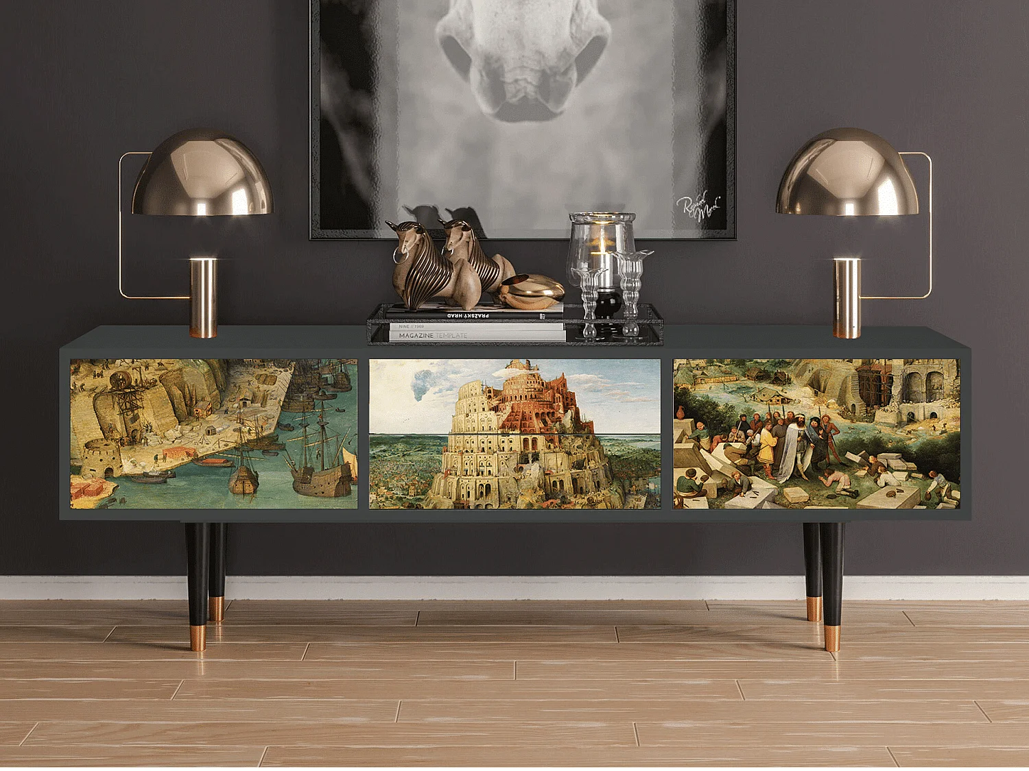 TV-Möbel - 170х59х48 cm - T4 - Elder The Tower, Anthrazit